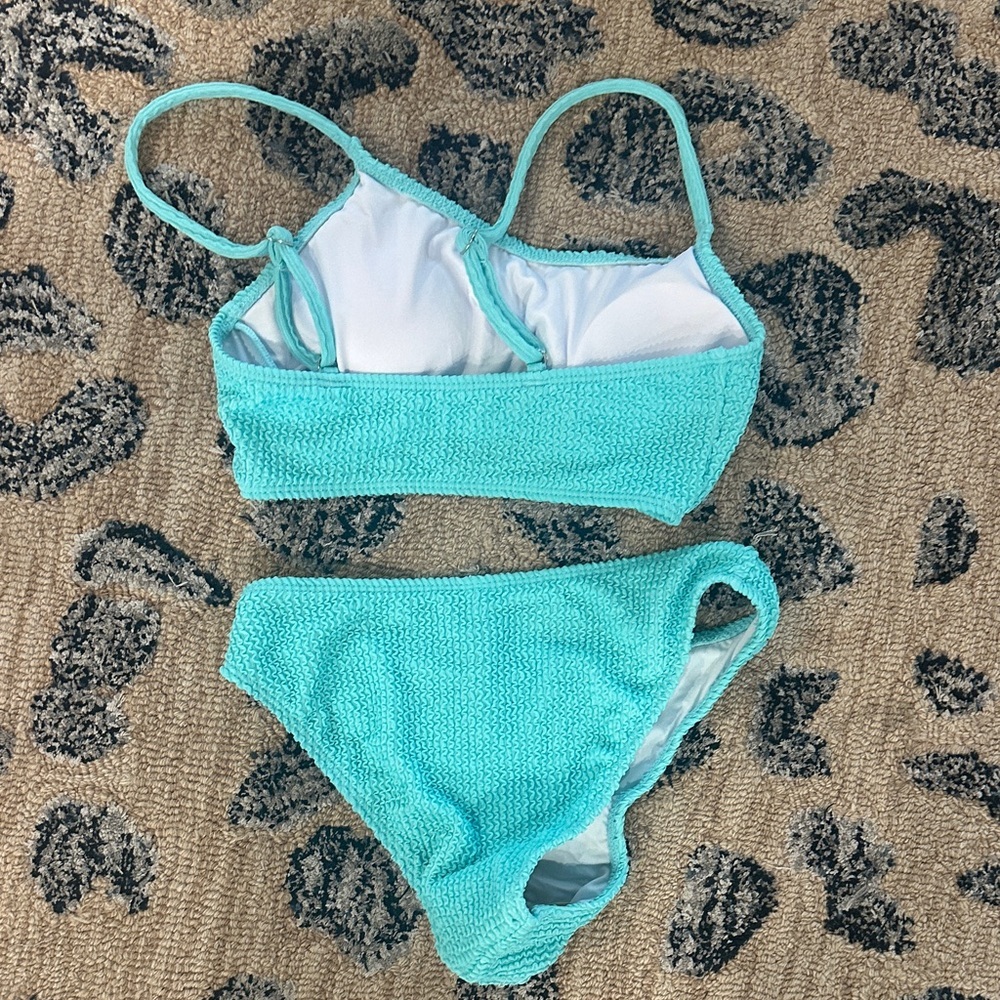Turquoise Textured Bikini Set - Picture 2 of 4